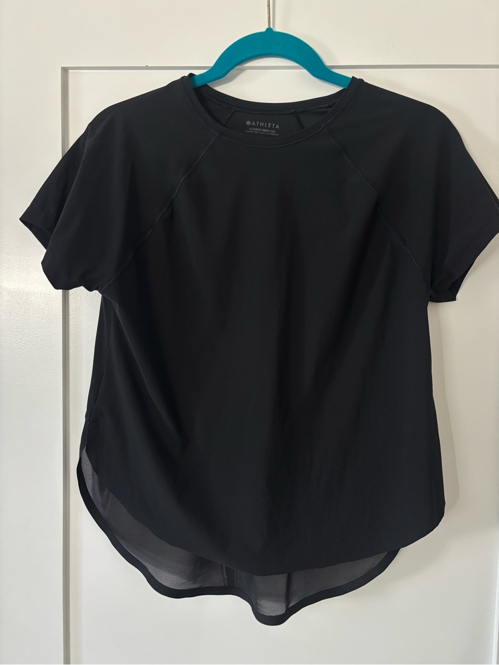 Athleta Ultimate Mesh Tee Black XS Short Sleeve Athletic Workout Top